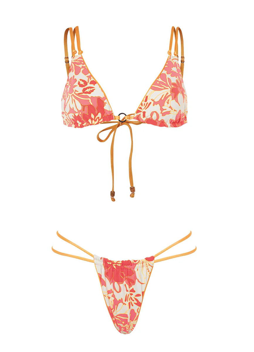 Tangerine Selva Split Strap Bikini Bottom