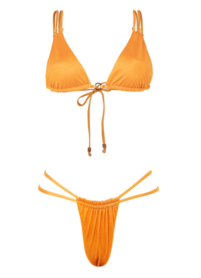 Tangerine Brenda Sliding Triangle Bikini Top