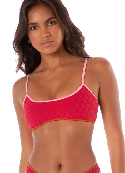 Apple Red Lane Classic Bralette Bikini Top