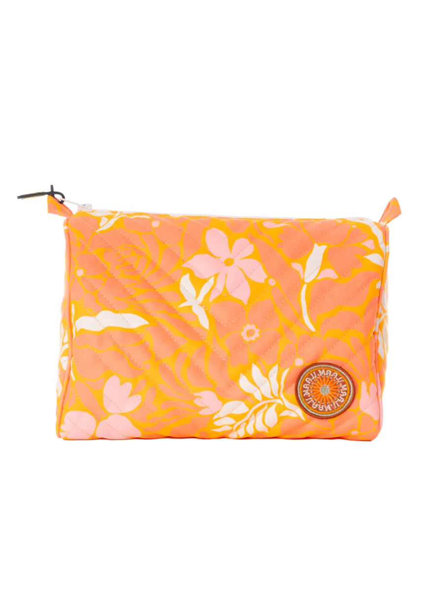 Retro Peach Flowers Lucy Large Pocket