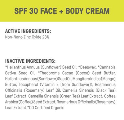 Raw Elements Face + Body Cream SPF 30