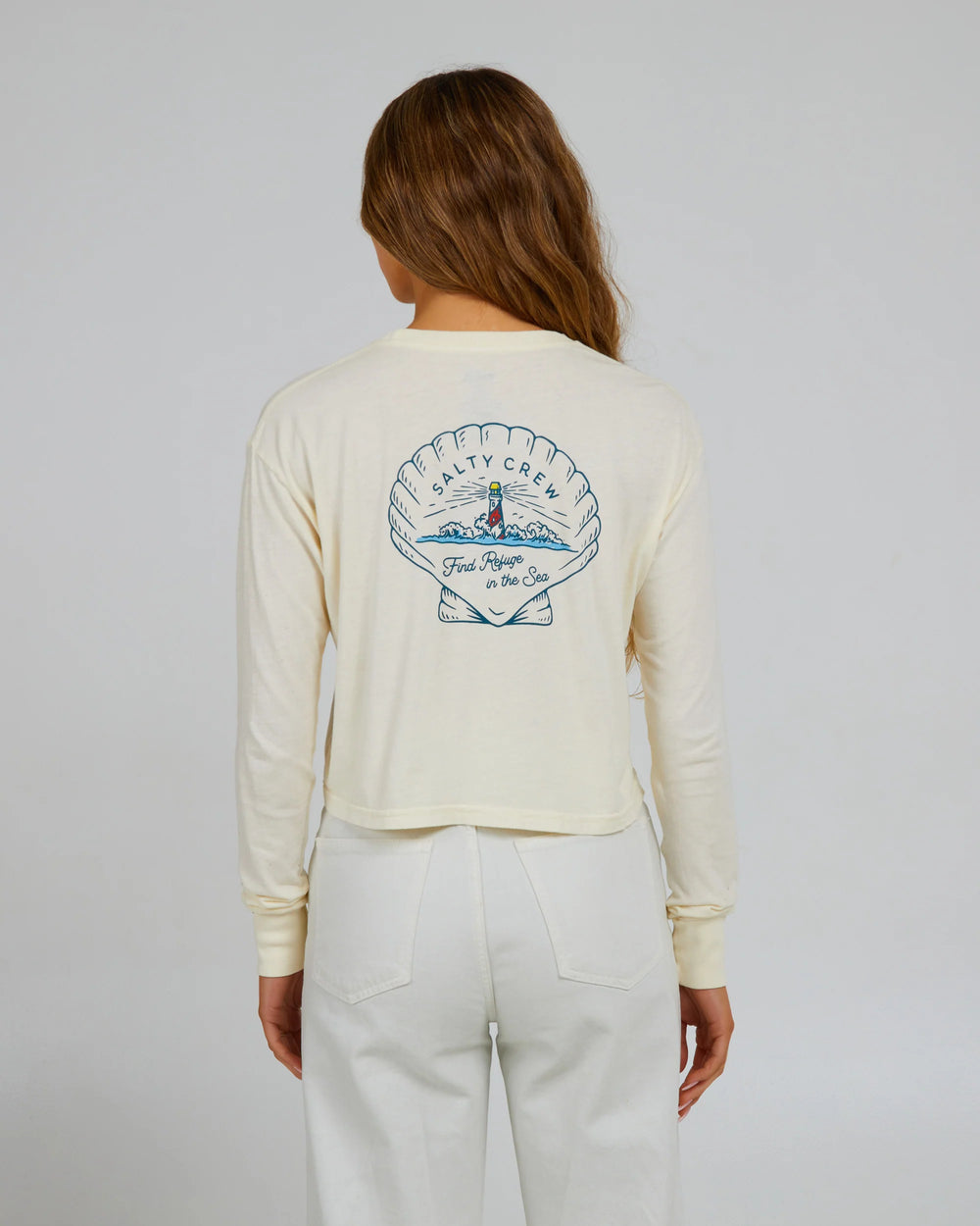 Scallop L/S Crop Tee